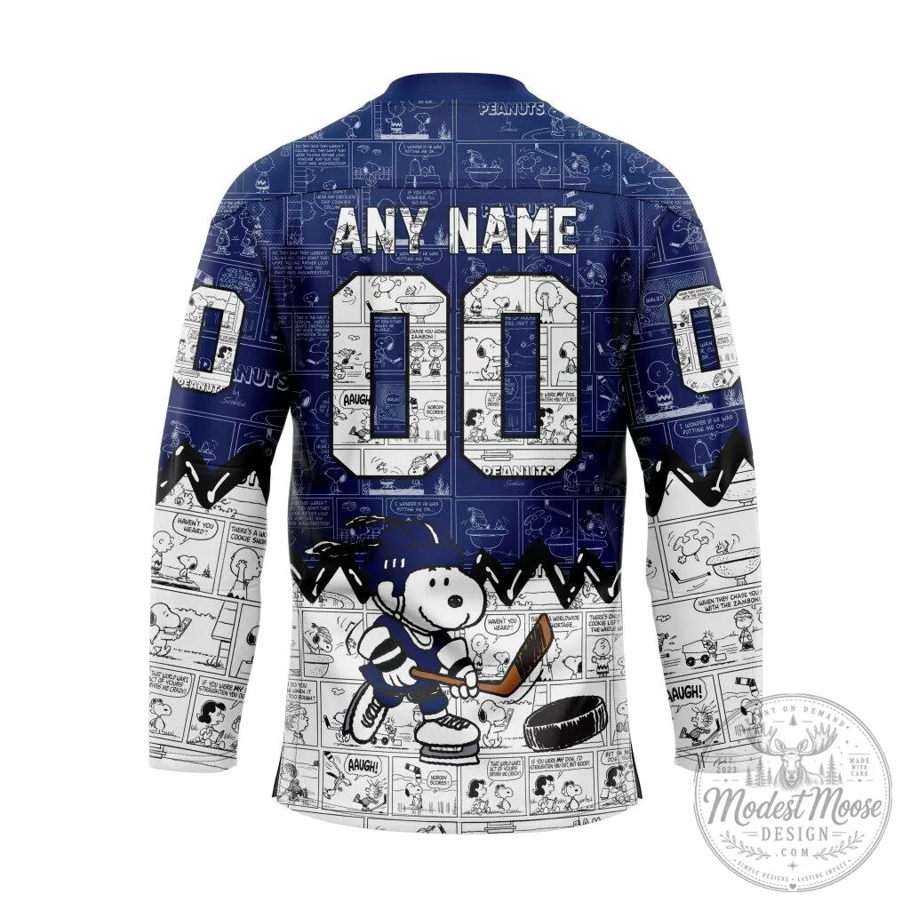 Toronto Maple Leafs Snoopy Peanuts Comic Strip Hockey Jersey 5 Toronto Maple Leafs Snoopy Peanuts Comic Strip Hockey Jersey