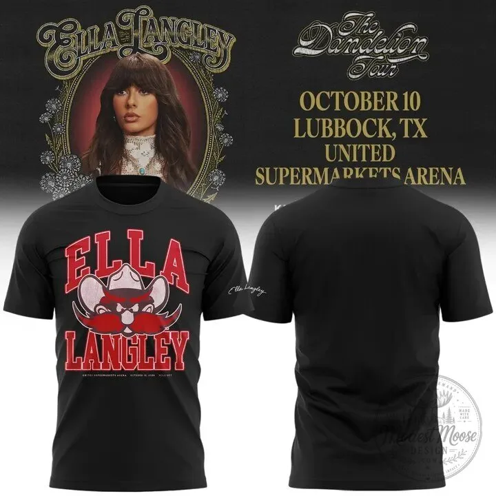 Ella Langley The Dandelion Tour Lubbock Texas United Supermarkets Arena T-Shirt
