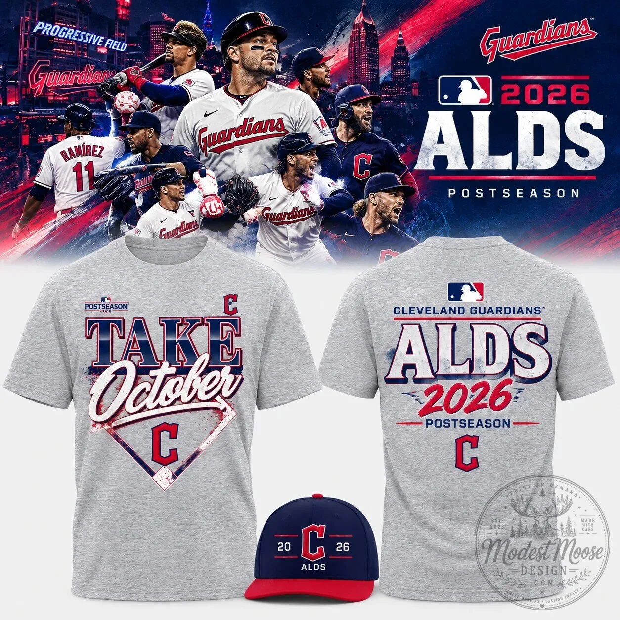 2026 ALDS Postseason Baseball T-Shirt - Take October with Cleveland Guardians