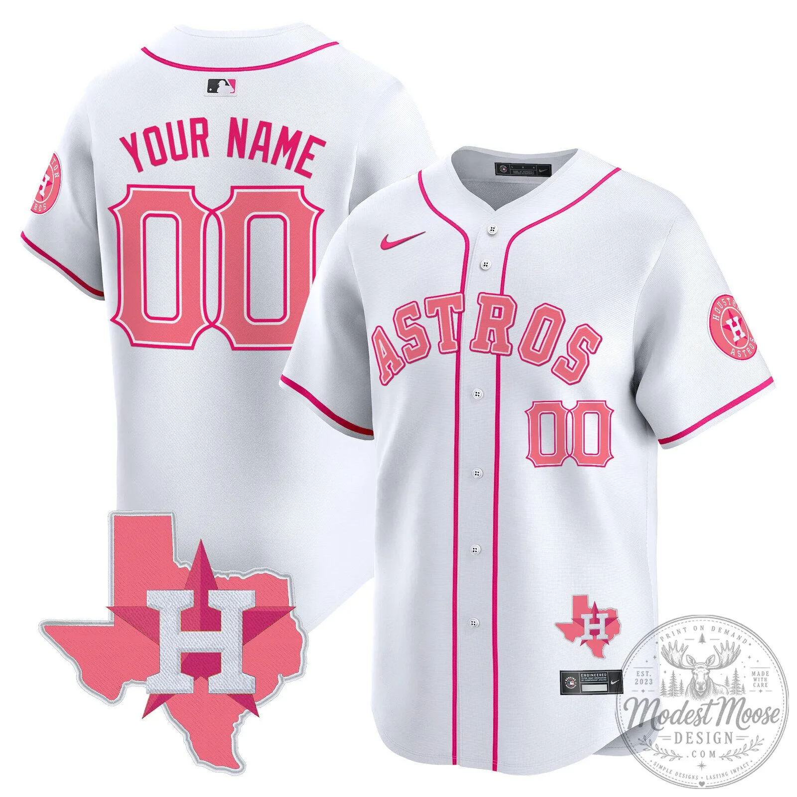 Houston Astros Bubblegum Pink Vapor Premier Limited Baseball Jersey