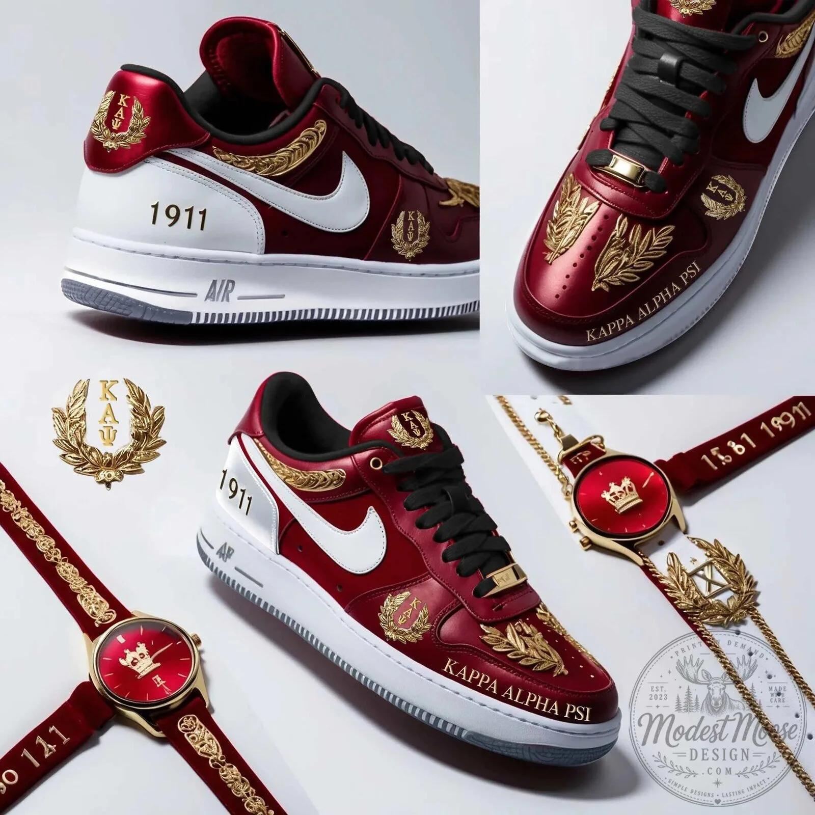 Red and Gold Athletic Sneakers for Kappa Alpha Psi Fraternity's 1911 Founders Day