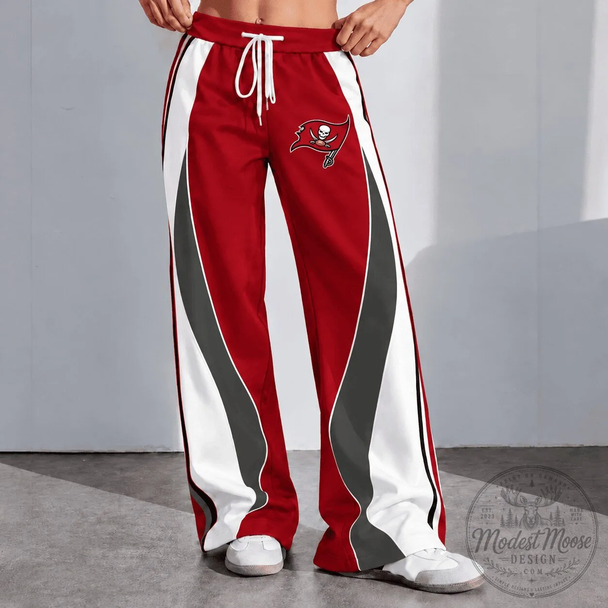 Tampa Bay Buccaneers NFL Color Block Wide Leg Track Pants