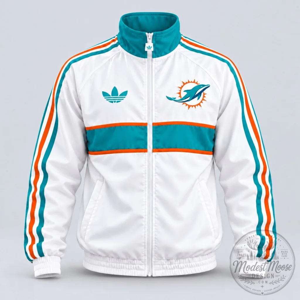 Miami Dolphins Vintage Heritage Triple Stripe Full-Zip Track Jacket Miami Dolphins Vintage Heritage Triple Stripe Full-Zip Track Jacket