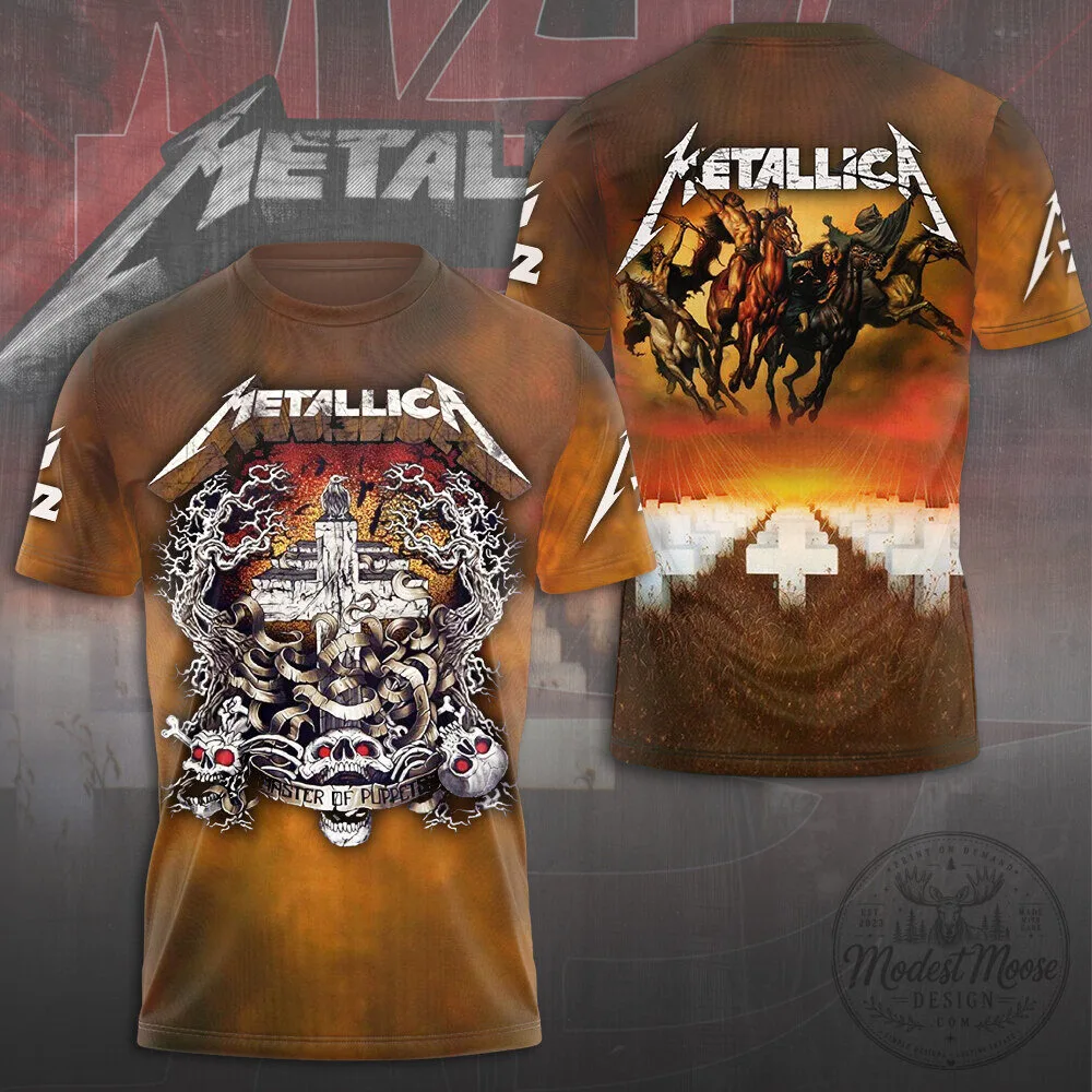 Heavy Metal Band T-Shirt featuring Metallica's Master of Puppets Album Art