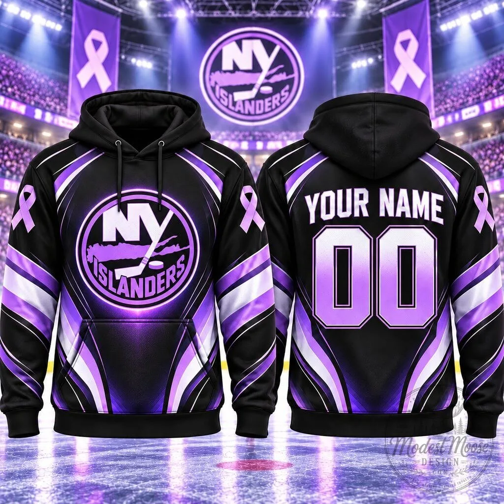 New York Islanders Hockey Fights Cancer Personalized Hoodie
