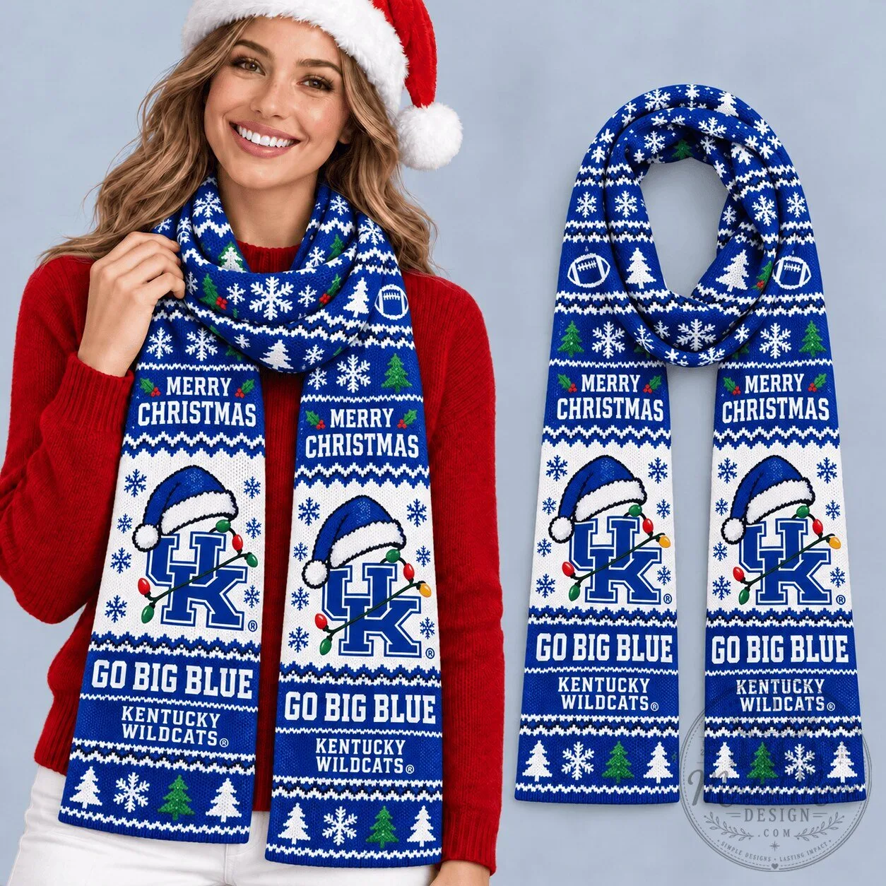 Kentucky Wildcats Christmas Holiday Scarf