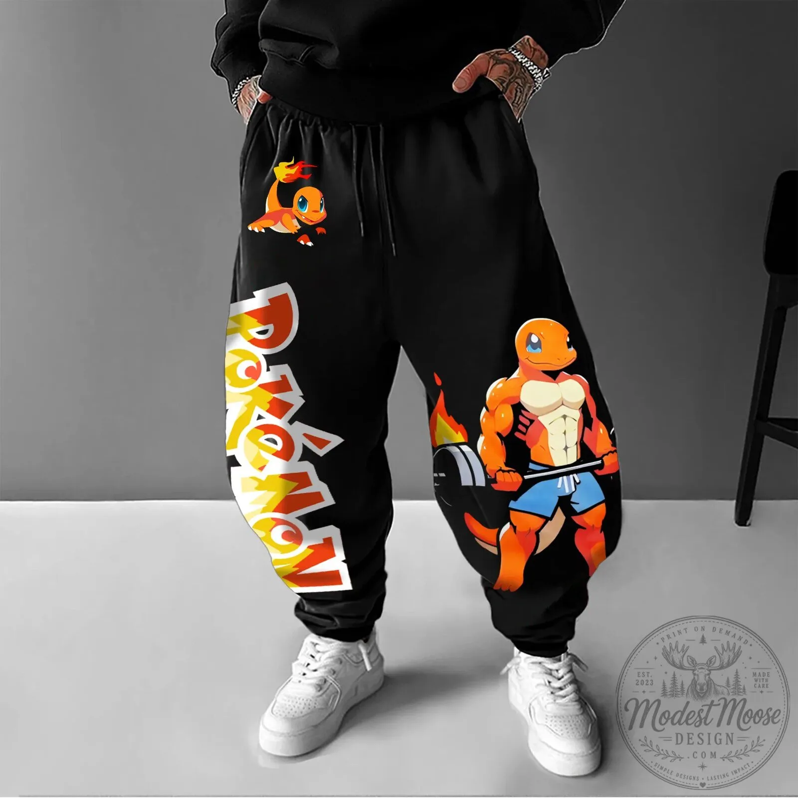 Pokemon Charmander Gym Workout Streetwear Pants