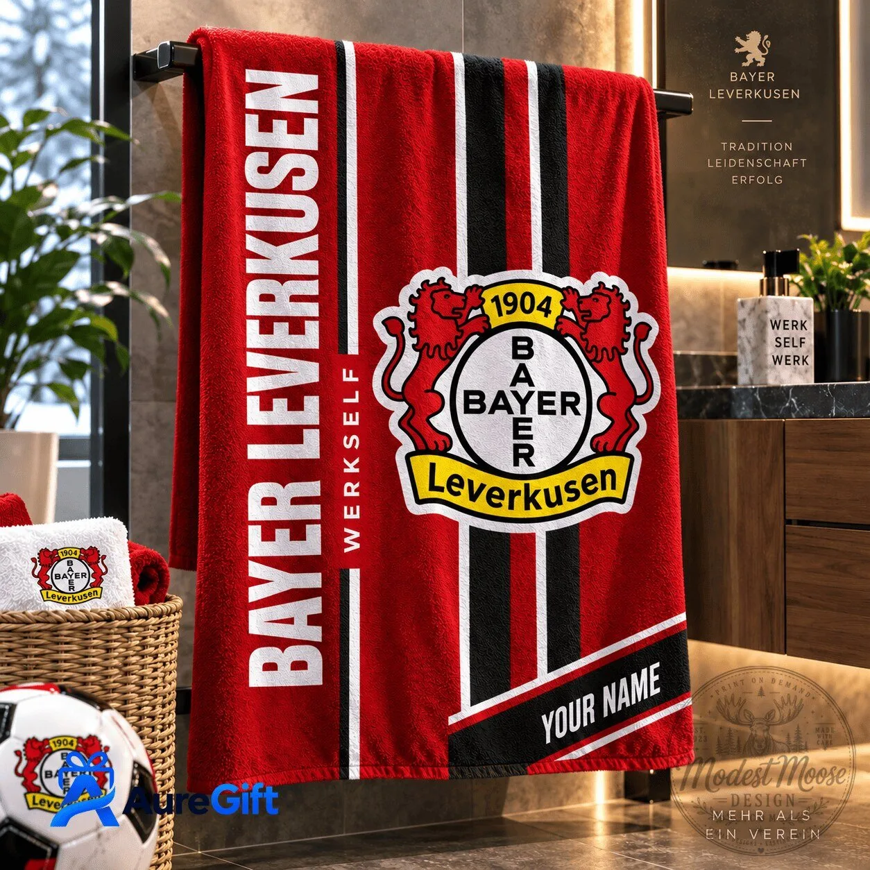 Bayer Leverkusen Bundesliga Matchday Personalized Name Bath Towel