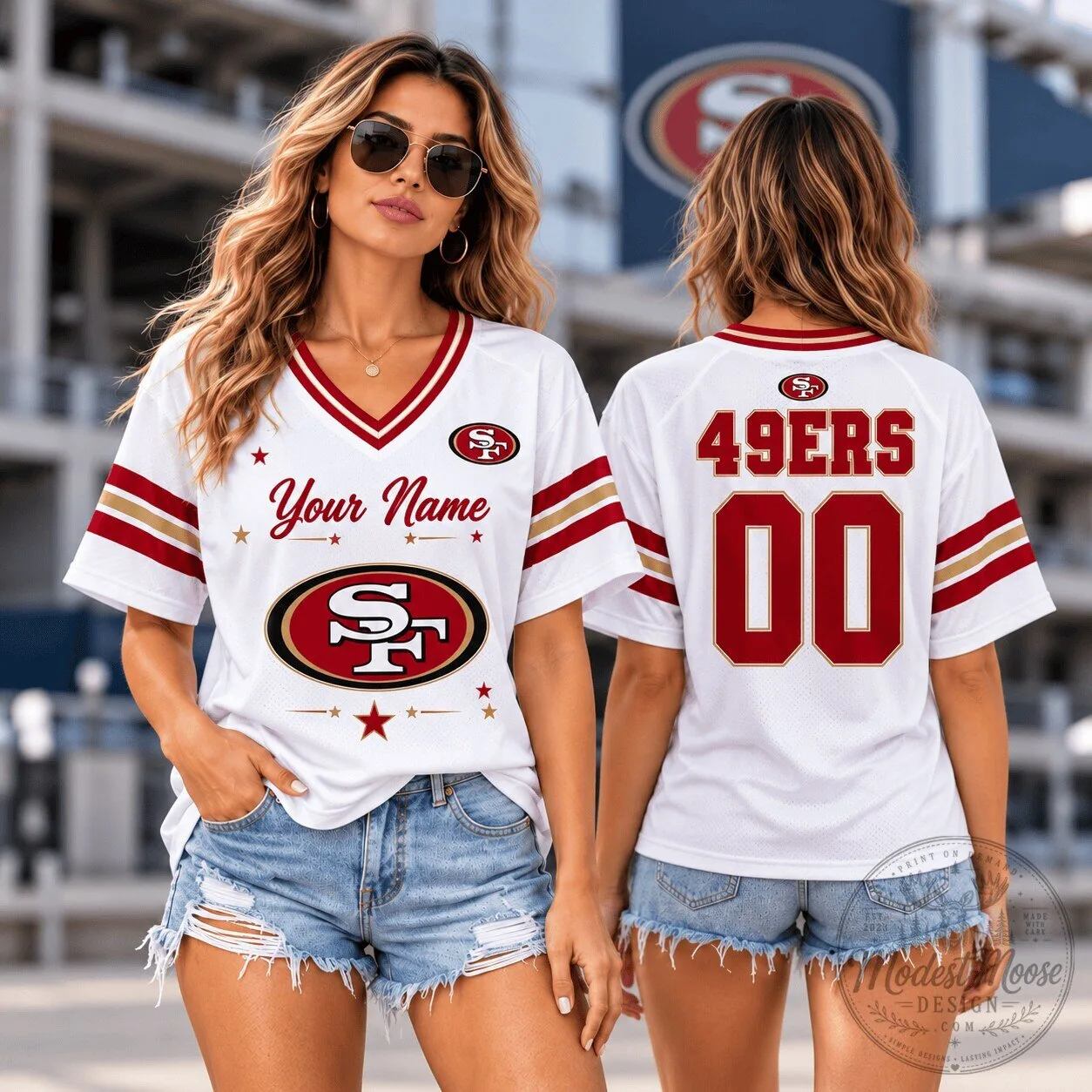 San Francisco 49ers Personalized Name and Number NFL Football Jersey