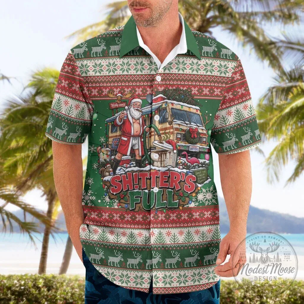 Christmas Vacation Shitter's Full Funny Ugly Christmas Hawaiian Shirt 10 Christmas Vacation Shitter