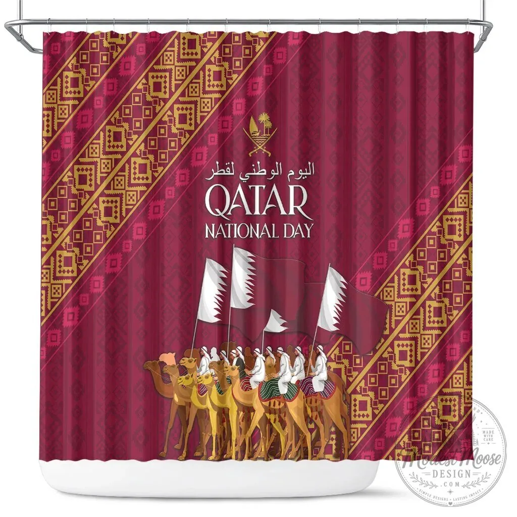 Qatar National Day Arabian Peninsula Camel Parade Shower Curtain