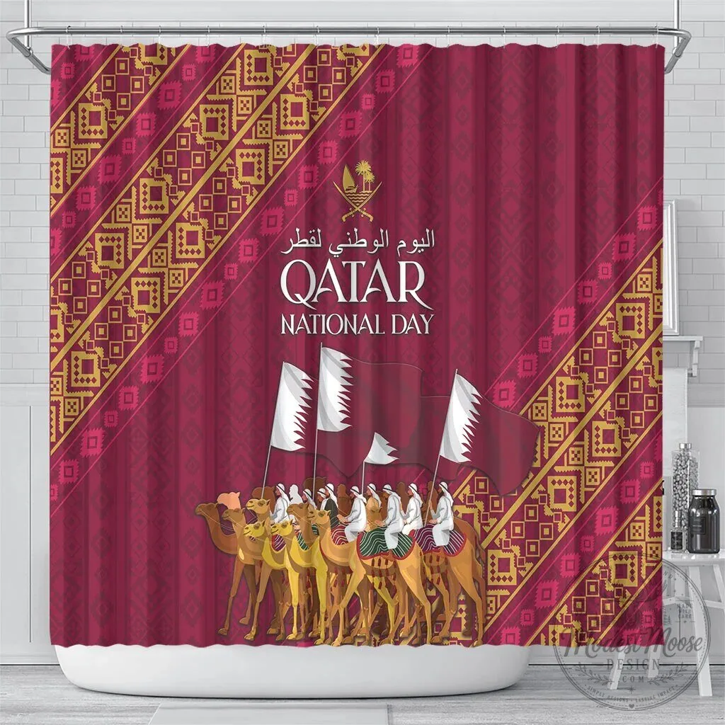 Qatar National Day Arabian Peninsula Camel Parade Shower Curtain 6 Qatar National Day Arabian Peninsula Camel Parade Shower Curtain