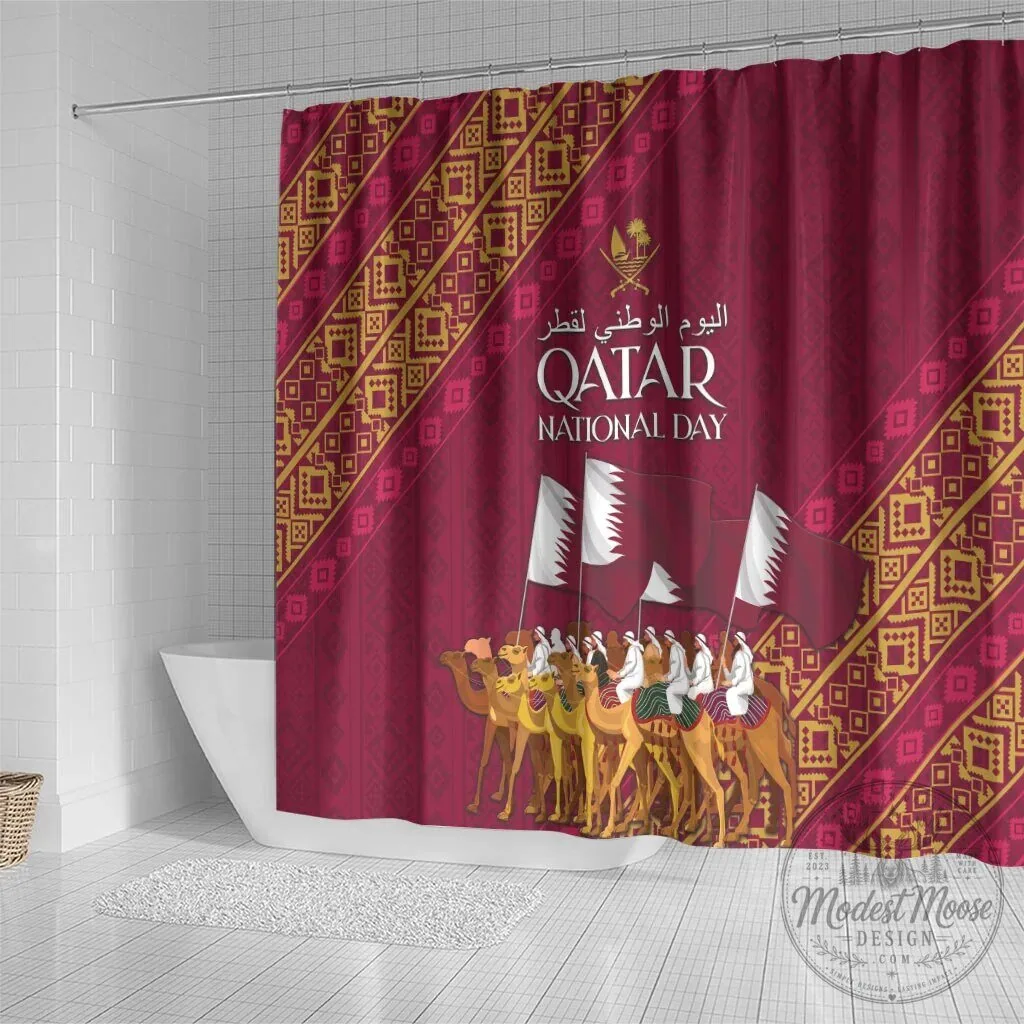 Qatar National Day Arabian Peninsula Camel Parade Shower Curtain 7 Qatar National Day Arabian Peninsula Camel Parade Shower Curtain