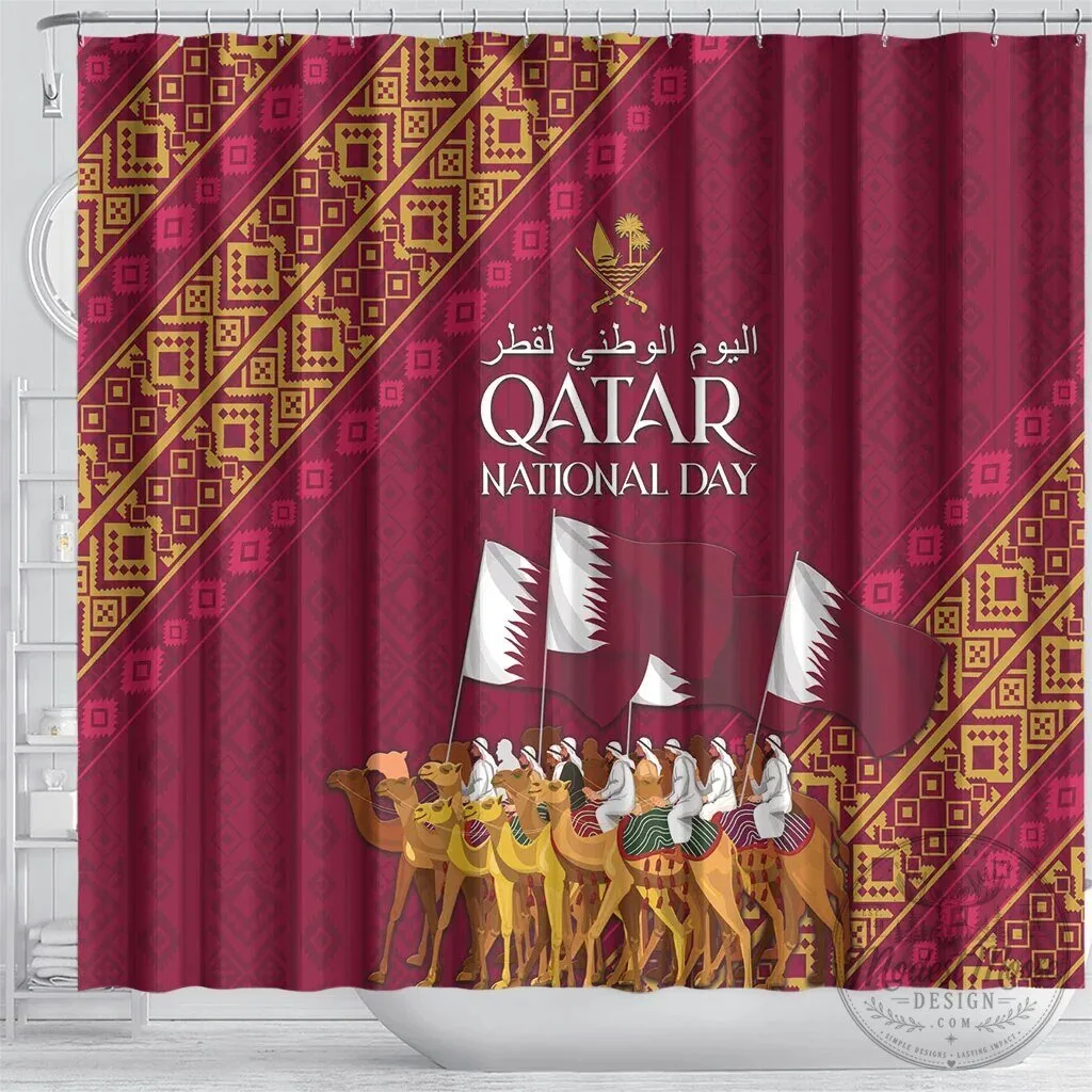 Qatar National Day Arabian Peninsula Camel Parade Shower Curtain 8 Qatar National Day Arabian Peninsula Camel Parade Shower Curtain