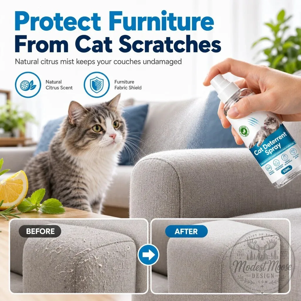 Natural Citrus Cat Deterrent Spray for Furniture Protection and Training