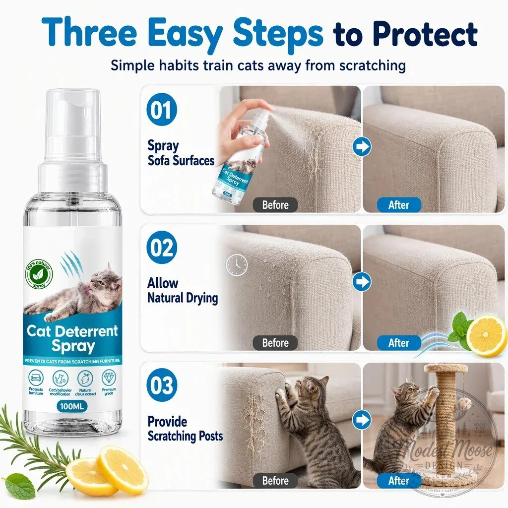 Natural Citrus Cat Deterrent Spray for Furniture Protection and Training 15 Natural Citrus Cat Deterrent Spray for Furniture Protection and Training