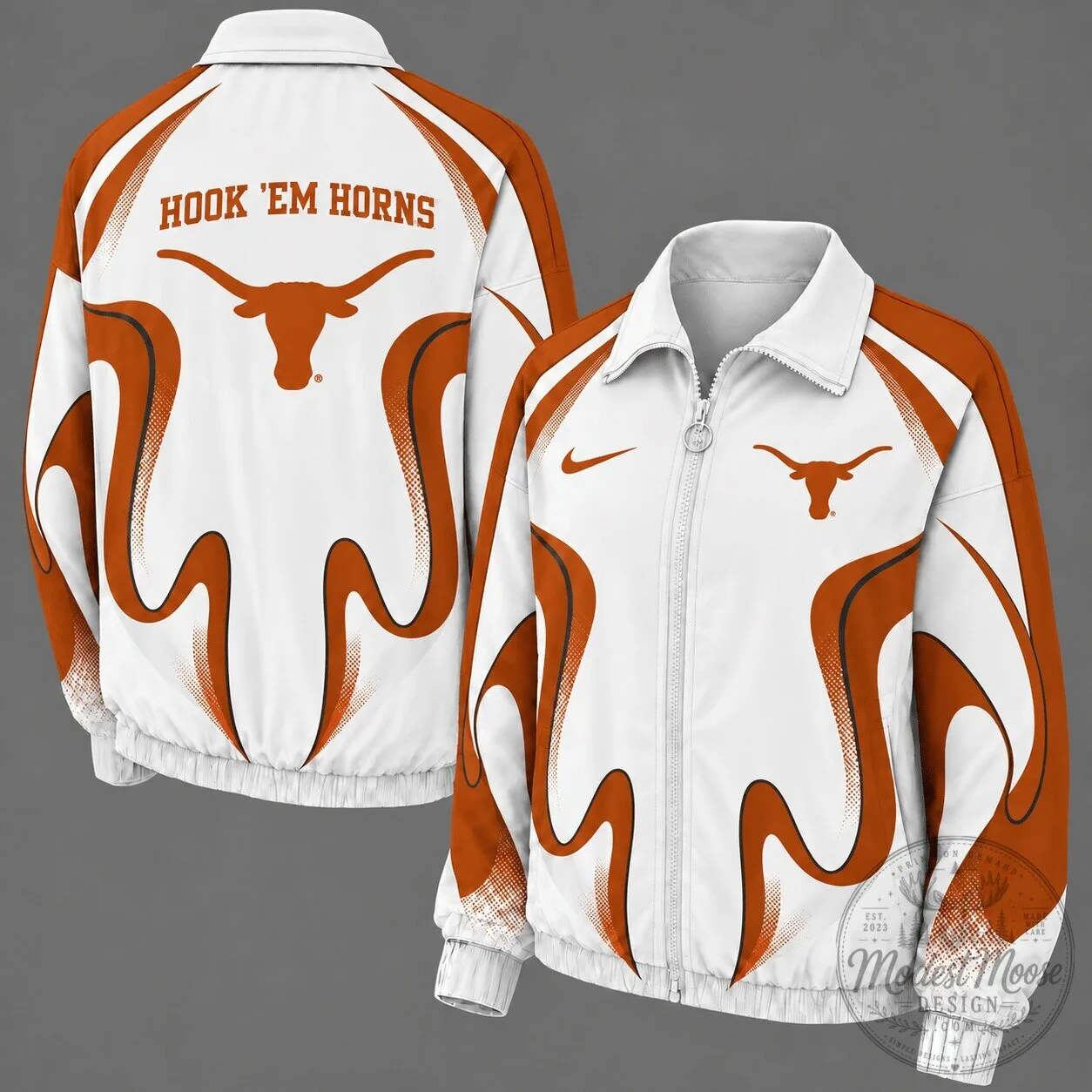 Texas Longhorns Retro Flame Design Full-Zip Windbreaker Jacket